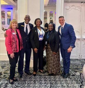 T.J. Long with Oakland Park City Commissioners Fitz Budhoo, Aisha Gordon, and Leticia Newbold and Broward County Property Appraiser, Marty Kiar.