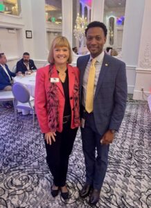 Torey Alston, Broward College’s newly appointed President, with T.J. Long at the Broward Days breakfast.