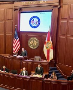 Senate President Ben Albritton addressing the members on the Senate floor.Senate President Ben Albritton addressing the members on the Senate floor.